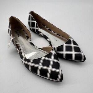NWT Brash Plaid Pointed Toe Flats Womens 7 FLAW Ballet Academia Preppy Mod Retro